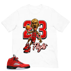 Graphic Tee 23 Flight MJ Shirt Match 5s Raging Bull