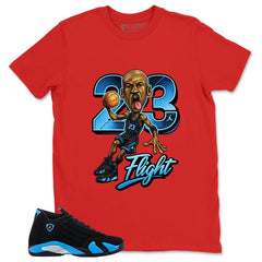 23 Flight Shirt- Match Air Jordan 14 Black University Blue 2026