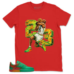23 Legend Shirt - Match Air Force 1 Stadium Green Crimson