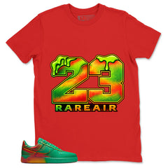 23 Rare Air Shirt - Match Air Force 1 Stadium Green Crimson