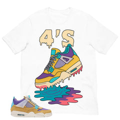 4's Dripping Sneaker Shirt - Match Union LA x Air Jordan 4 Desert Moss
