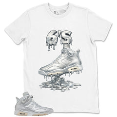 6's Dripping Shirt - Match Air Jordan 6 x Paris Saint-Germain Metallic Silver