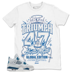 Cream Military Blue 4s Zadago Shirt Triumph 47 Hustle Myth Graphic