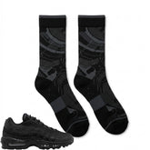 Triple Black Sneaker Match Socks ā Air Max 95 Inspired Mid-Calf Crew Socks