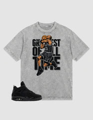Black Cat 4s Zadago Washed T-shirt Greatest Of All Time Graphic