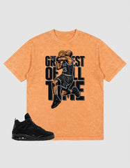 Black Cat 4s Zadago Washed T-shirt Greatest Of All Time Graphic