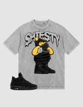 Black Cat 4s Zadago Washed T-shirt Shiesty Pooh Graphic