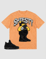 Black Cat 4s Zadago Washed T-shirt Shiesty Pooh Graphic