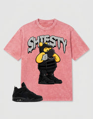 Black Cat 4s Zadago Washed T-shirt Shiesty Pooh Graphic