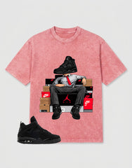 Black Cat 4s Zadago Washed T-shirt Sole Boss Graphic