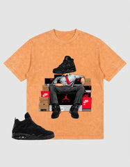 Black Cat 4s Zadago Washed T-shirt Sole Boss Graphic