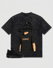 Black Cat 4s Zadago Washed T-shirt Sneakerhead Graphic