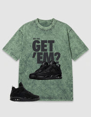 Black Cat 4s Zadago Washed T-shirt Did You Get Em Graphic