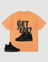 Black Cat 4s Zadago Washed T-shirt Did You Get Em Graphic