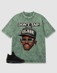 Black Cat 4s Zadago Washed T-shirt Don't Tap The Glass Graphic