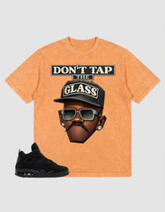 Black Cat 4s Zadago Washed T-shirt Don't Tap The Glass Graphic