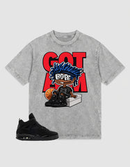 Black Cat 4s Zadago Washed T-shirt Got 'Em Dope Graphic
