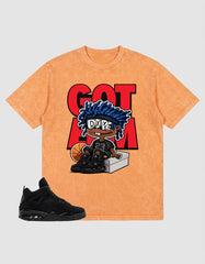 Black Cat 4s Zadago Washed T-shirt Got 'Em Dope Graphic