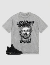 Black Cat 4s Zadago Washed T-shirt Hold My Own Graphic