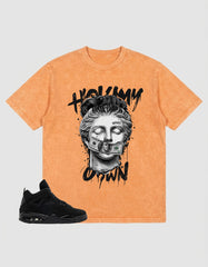 Black Cat 4s Zadago Washed T-shirt Hold My Own Graphic