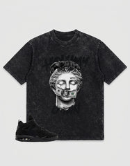 Black Cat 4s Zadago Washed T-shirt Hold My Own Graphic