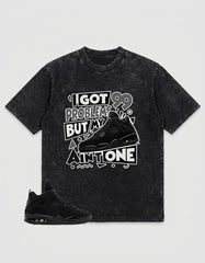 Black Cat 4s Zadago Washed T-shirt I Got 99 Problems Graphic