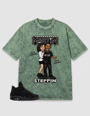 Black Cat 4s Zadago Washed T-shirt Martin Steppin Graphic