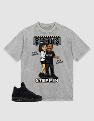 Black Cat 4s Zadago Washed T-shirt Martin Steppin Graphic