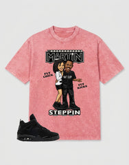 Black Cat 4s Zadago Washed T-shirt Martin Steppin Graphic