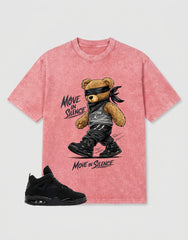Black Cat 4s Zadago Washed T-shirt Move In Silence Graphic