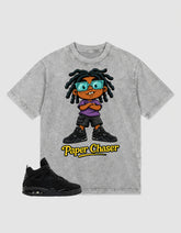 Black Cat 4s Zadago Washed T-shirt Paper Chaser Graphic