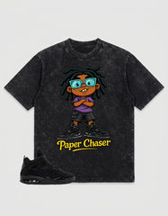 Black Cat 4s Zadago Washed T-shirt Paper Chaser Graphic
