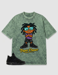 Black Cat 4s Zadago Washed T-shirt Paper Chaser Graphic