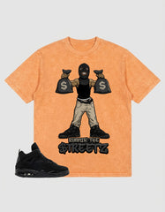 Black Cat 4s Zadago Washed T-shirt Runnin' The Street Graphic
