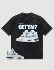 Military Blue 4s Zadago Washed T-shirt Did You Get Em v2 Graphic