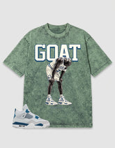 Military Blue 4s Zadago Washed T-shirt Goat Rare Air Graphic
