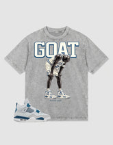 Military Blue 4s Zadago Washed T-shirt Goat Rare Air Graphic