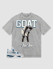 Military Blue 4s Zadago Washed T-shirt Goat Rare Air Graphic