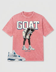 Military Blue 4s Zadago Washed T-shirt Goat Rare Air Graphic