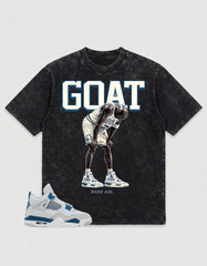 Military Blue 4s Zadago Washed T-shirt Goat Rare Air Graphic