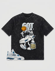 Military Blue 4s Zadago Washed T-shirt Got 'Em Bread Graphic