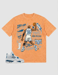 Military Blue 4s Zadago Washed T-shirt Jordan 23 All Star Graphic