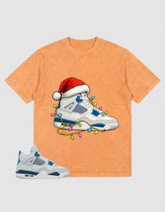 Military Blue 4s Zadago Washed T-shirt Kickmas Graphic