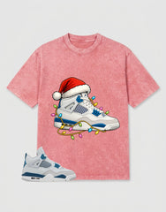 Military Blue 4s Zadago Washed T-shirt Kickmas Graphic