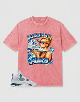 Military Blue 4s Zadago Washed T-shirt Kiss My Airs Graphic