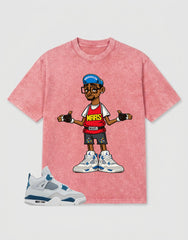 Military Blue 4s Zadago Washed T-shirt Mars 23 Graphic