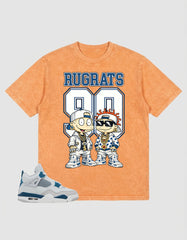 Military Blue 4s Zadago Washed T-shirt Rugrats 90 Graphic