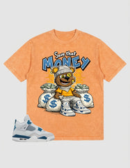 Military Blue 4s Zadago Washed T-shirt Save That Money Graphic