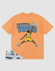 Military Blue 4s Zadago Washed T-shirt Sneakerhead Vibes Graphic