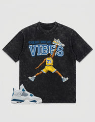 Military Blue 4s Zadago Washed T-shirt Sneakerhead Vibes Graphic
